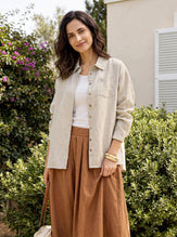 100% Linen Concealed Placket Patch Pocket Shirt FELICITY by LINTICO for women