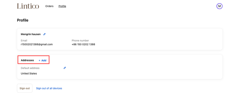 6. How to add a new shipping address to my account?