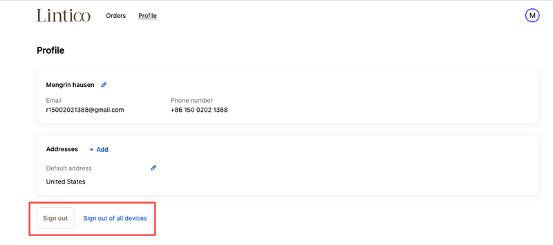 7. How do I log out of my LINTICO account?