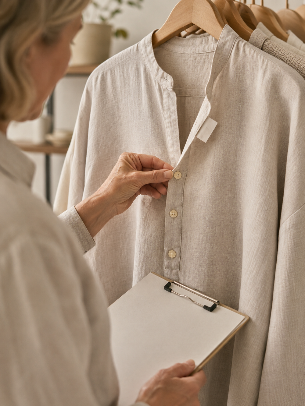 Lintico linen garment detail
