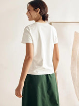 Stretch-Knit Bamboo Classic Basic Tee BELLE - TOPS-Bamboo Tees