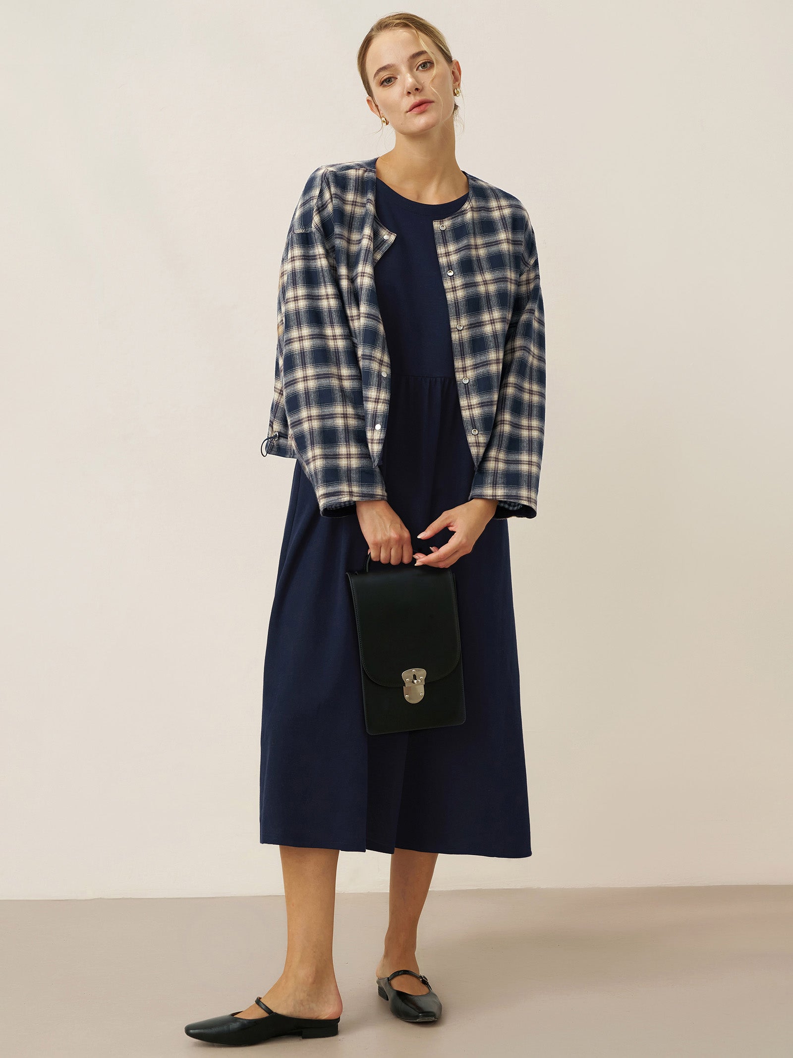 Tencel Linen Reversible Crew Neck Casual Jacket CHLOE