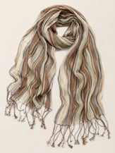 Textured Linen Lightweight Wrap Scarf by LINTICO