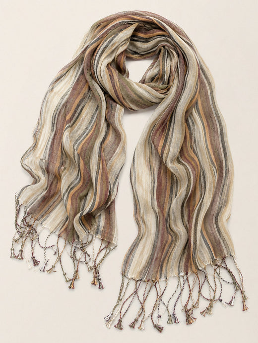 Textured Linen Lightweight Wrap Scarf