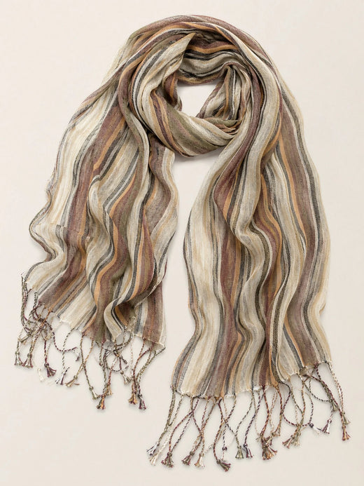 Textured Linen Lightweight Wrap Scarf