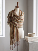 Textured Linen Lightweight Wrap Scarf by LINTICO