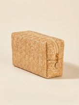 Vintage Woven Straw Makeup Bag Travel Cosmetic Toiletry Organizer Pouch by LINTICO for women