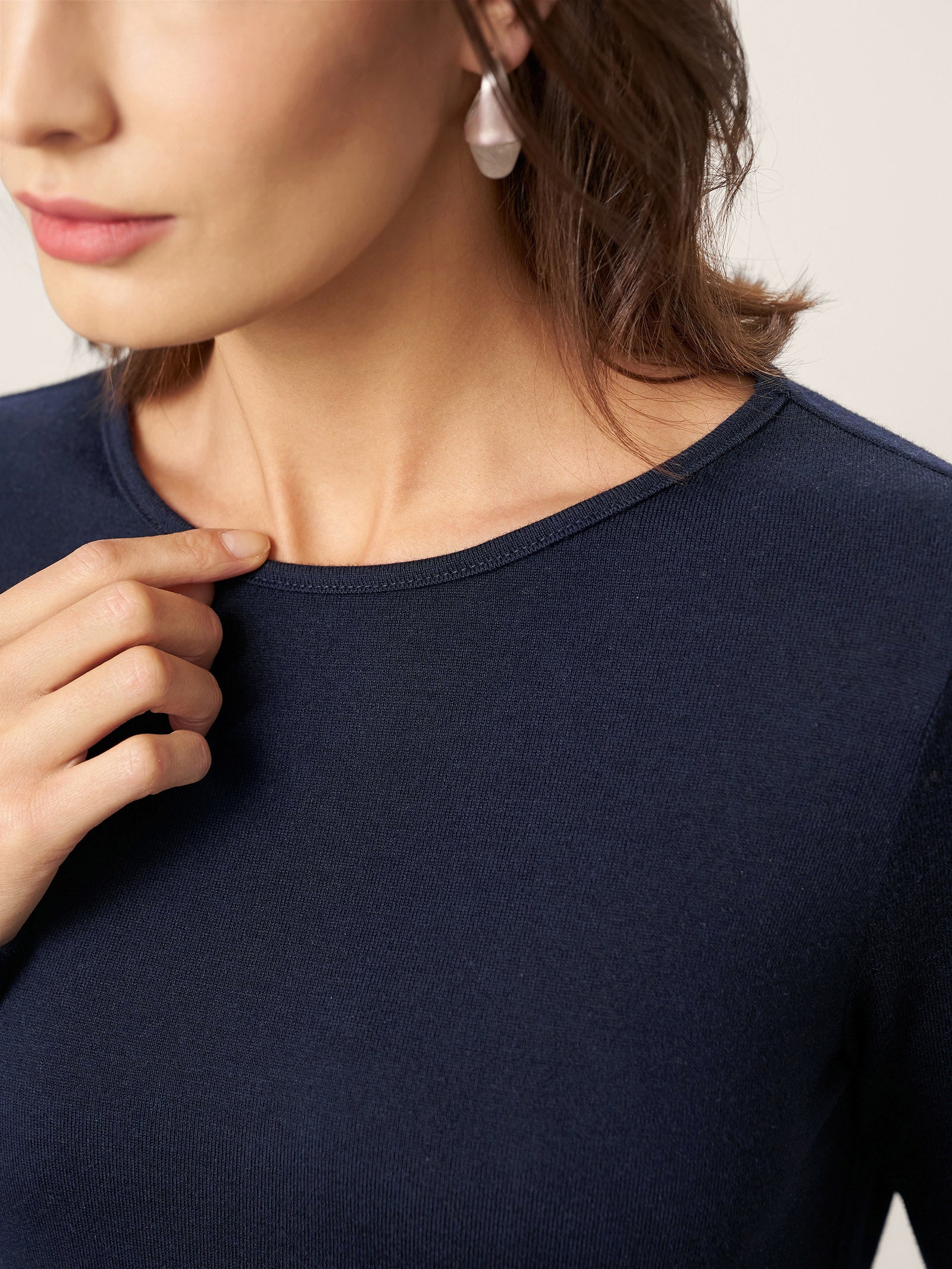 Wool Asymmetric Curved-Cut Maxi Dress CALLIE