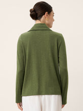 Wool Asymmetric Lapel Fruit Button Decor Top YSABEL by LINTICO for women