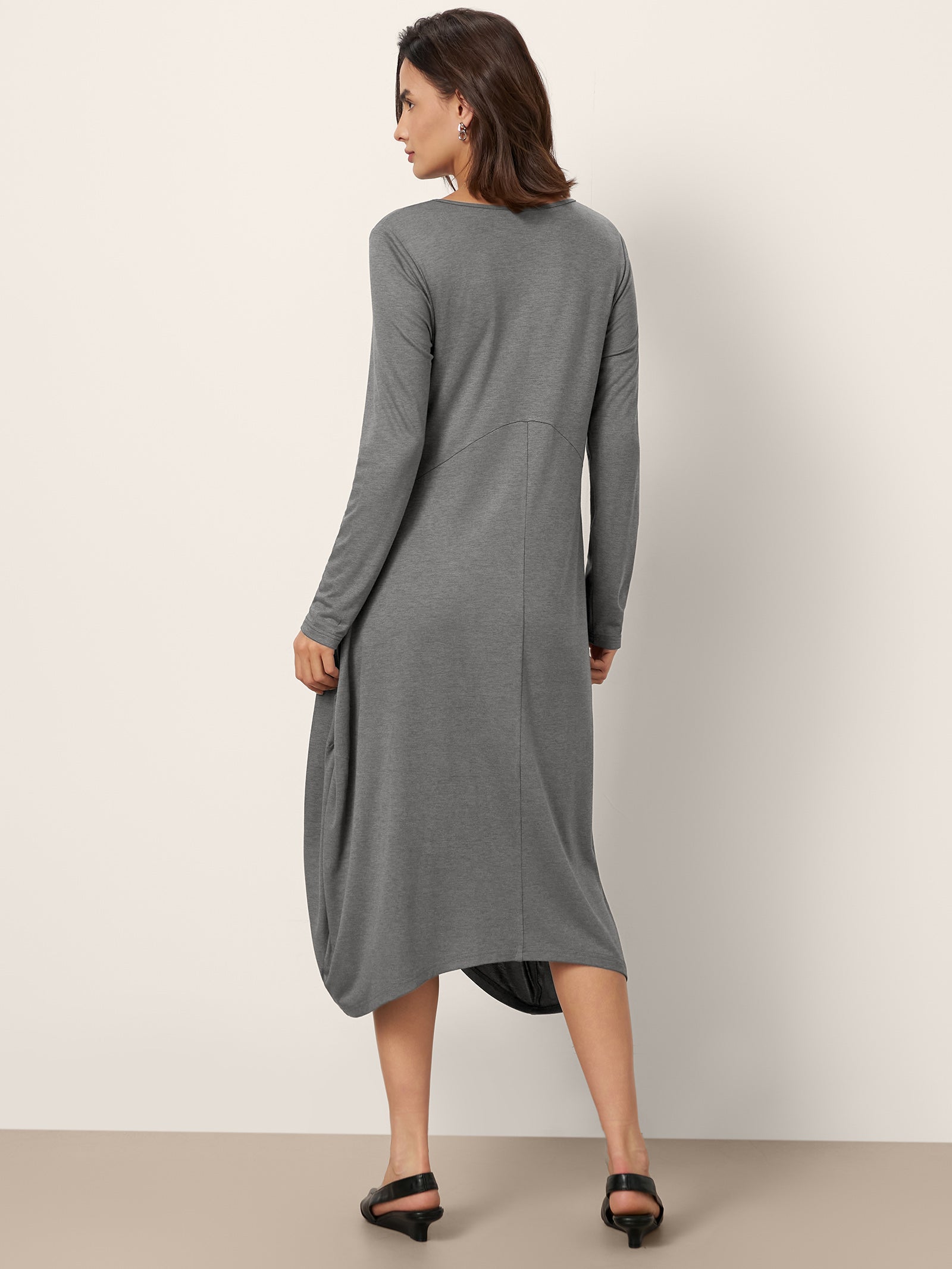 Wool Cocoon Curved Waist Mini Dress FARRAH by LINTICO for women