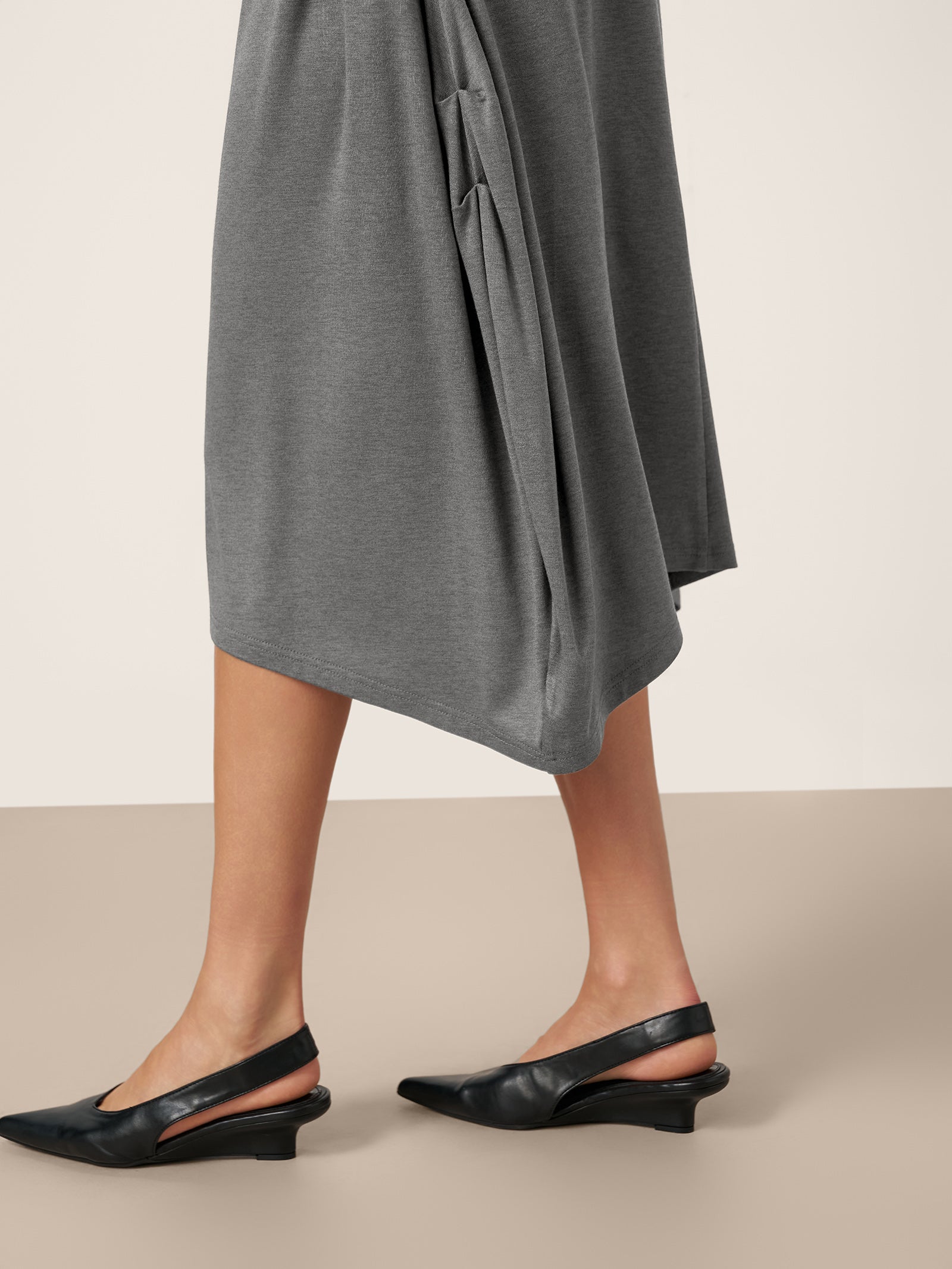 Wool Cocoon Curved Waist Mini Dress FARRAH by LINTICO for women