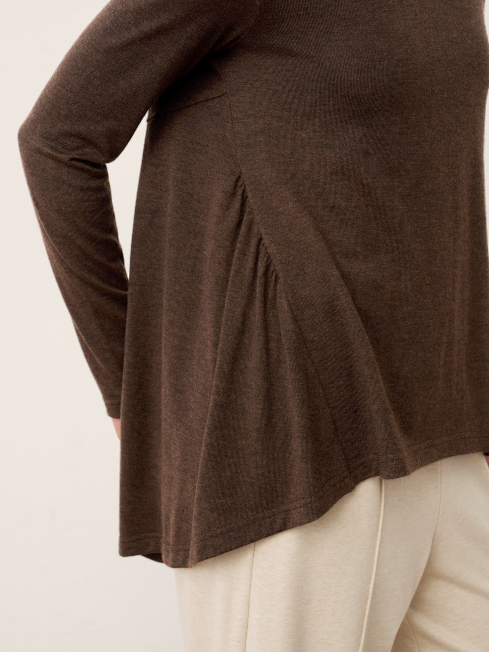 Wool Panelled Ruched Asymmetric Hem Top KALISTA by LINTICO for women