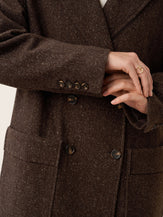 Wool Silk Double-Breasted Lapel Coat SAPPHIRE by LINTICO for women