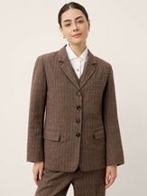 Wool Striped Notched Lapel Suit Blazer DAPHNE by LINTICO for women