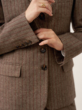 Wool Striped Notched Lapel Suit Blazer DAPHNE by LINTICO for women