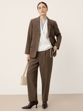 Wool Striped Notched Lapel Suit Blazer DAPHNE by LINTICO for women