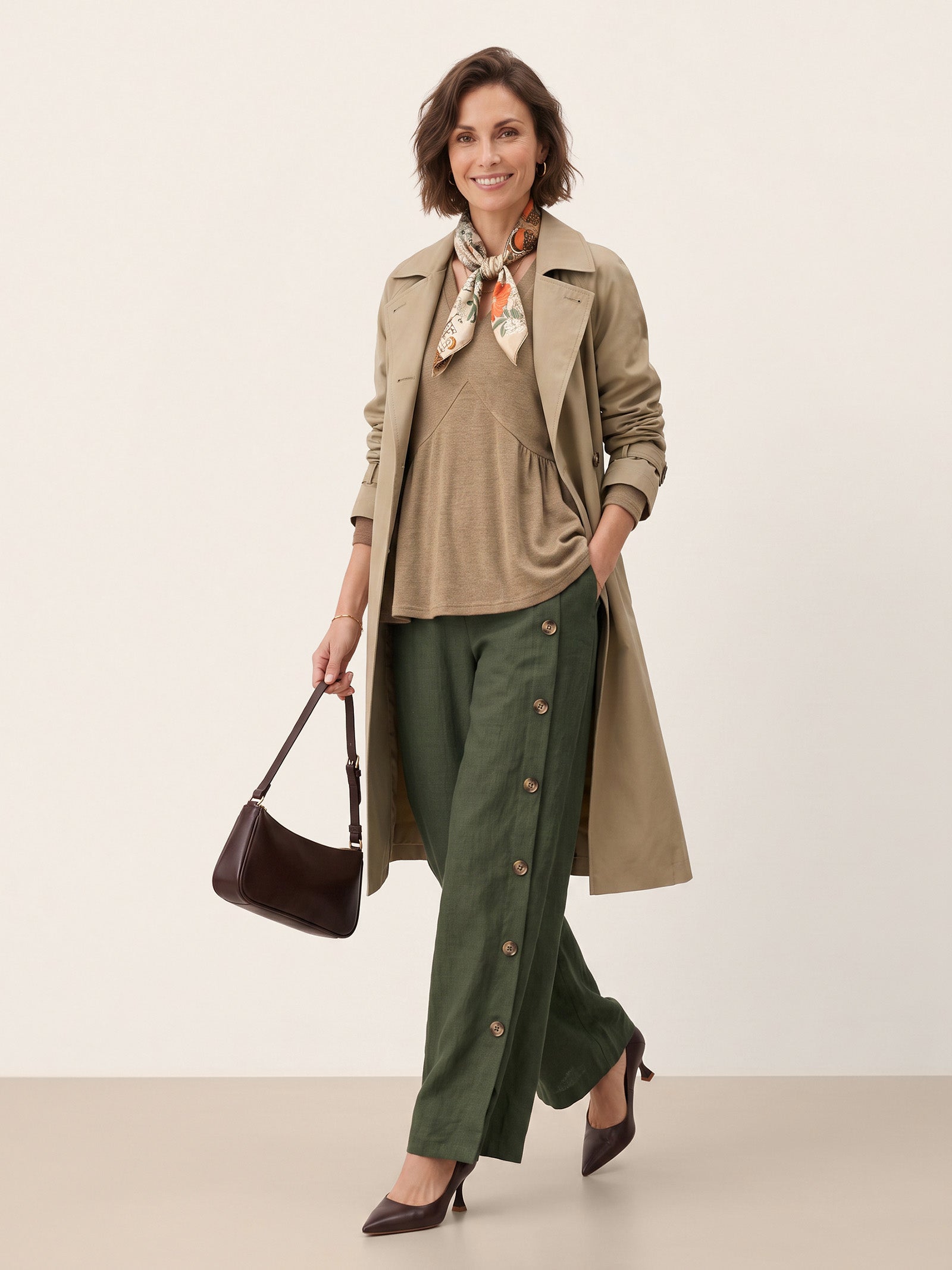 Wool Diagonal Seam Peplum Knit Top ROSINA by LINTICO