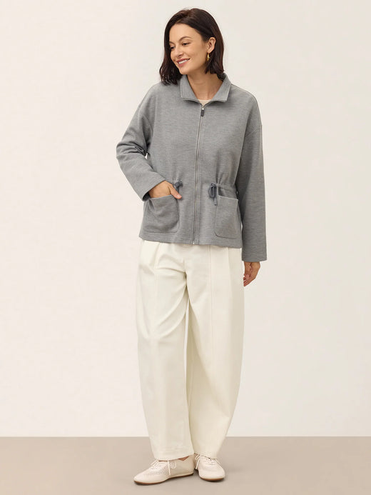 Pantalón relajado 100% lino con pinzas escultóricas y espalda elástica VERIDIANA
