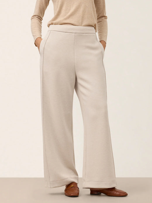 Wool High Waist Panelled Straight Leg Pants RAVELLA