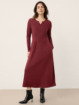 Wool Lyocell Sculpted Inverted Pleat Midi Dress DARIA by LINTICO for women