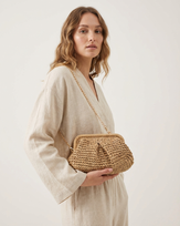 Woven Straw Crossbody Bag with Chain Strap by LINTICO for women