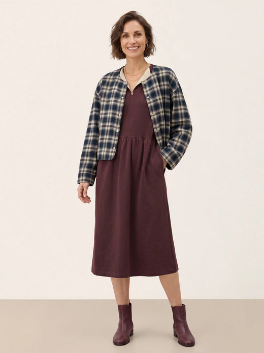 Chaqueta casual reversible de Tencel y lino con cuello redondo CHLOE