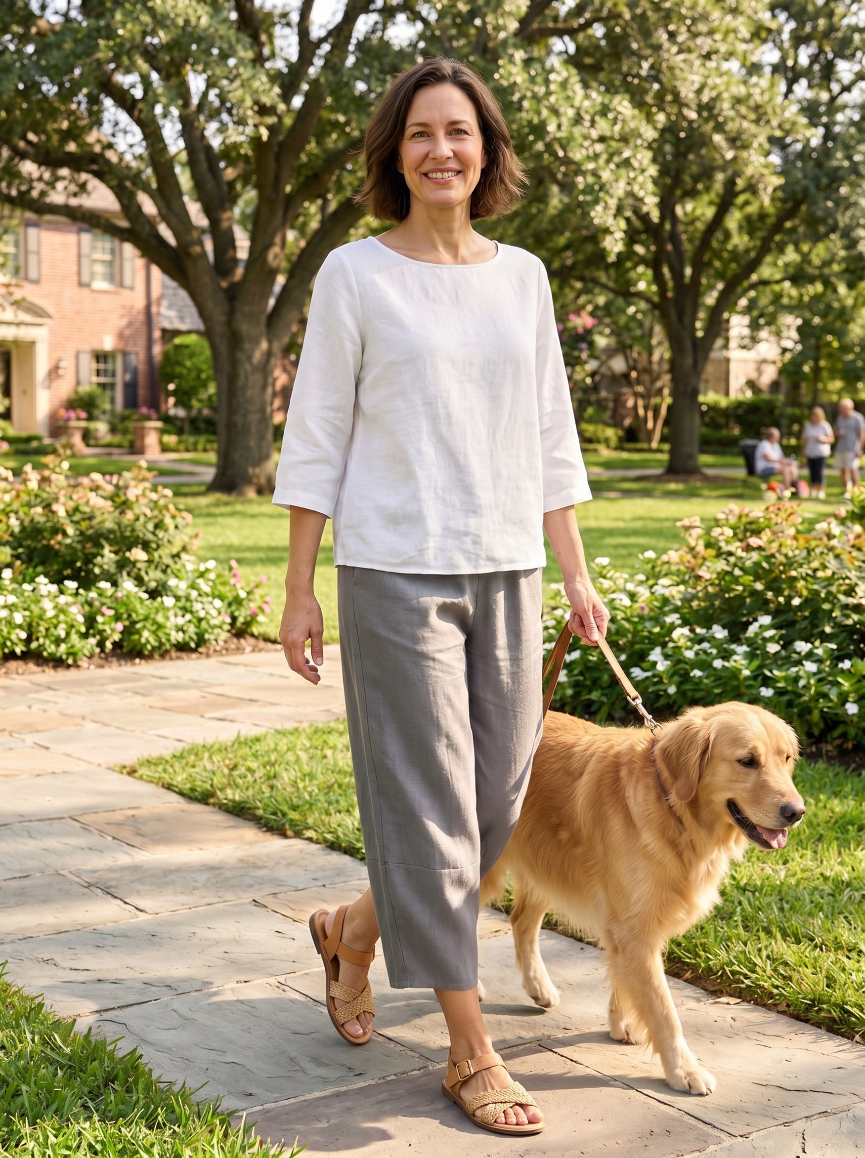 100% Linen Crop Pants RORY by LINTICO for women
