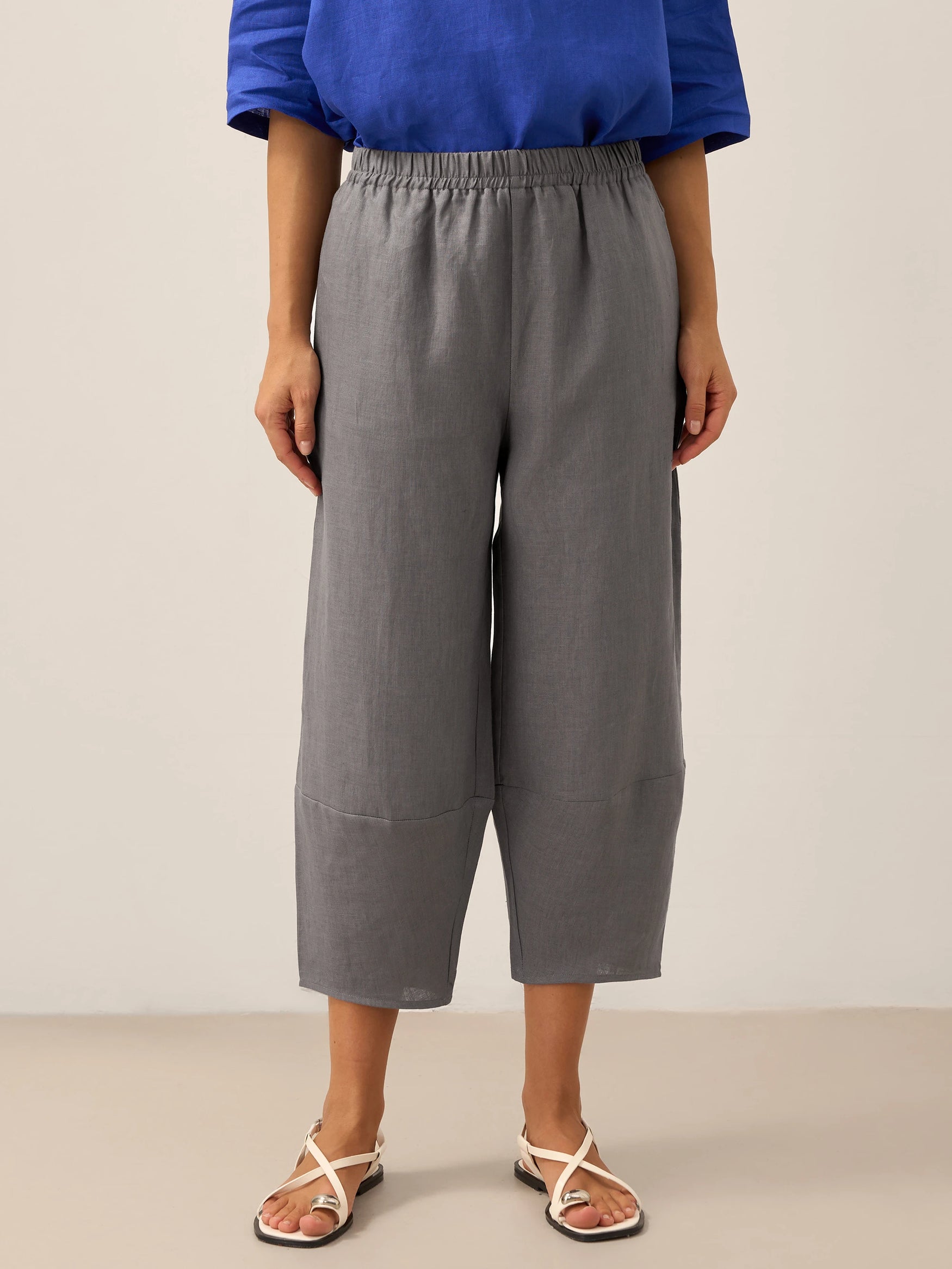 100% Linen Crop Pants RORY by LINTICO for women
