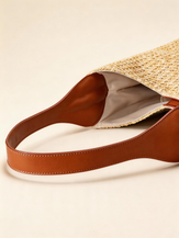 Artisanal Handwoven Colorblock Bucket Bag for Effortless Coastal Style by LINTICO for women