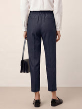 Linen Tailored Straight Cropped Pants LOGAN by LINTICO for women