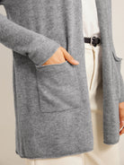 Mongolian Cashmere Removable Waist Rope Open Cardigan