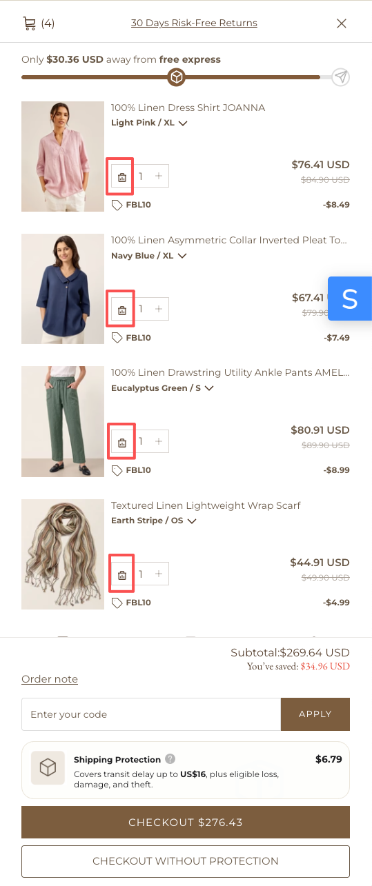 5. How do I remove an item from my shopping cart?