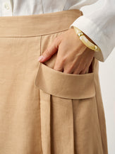 100% Linen Flap Pocket A-Line Skirt IANTHE by LINTICO for women