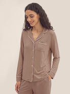 Wood Rosa Long-Sleeve Bamboo Viscose Pajama Set ADELINE