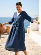 LINTICO women's linen outfit with maxi dress and midi dress