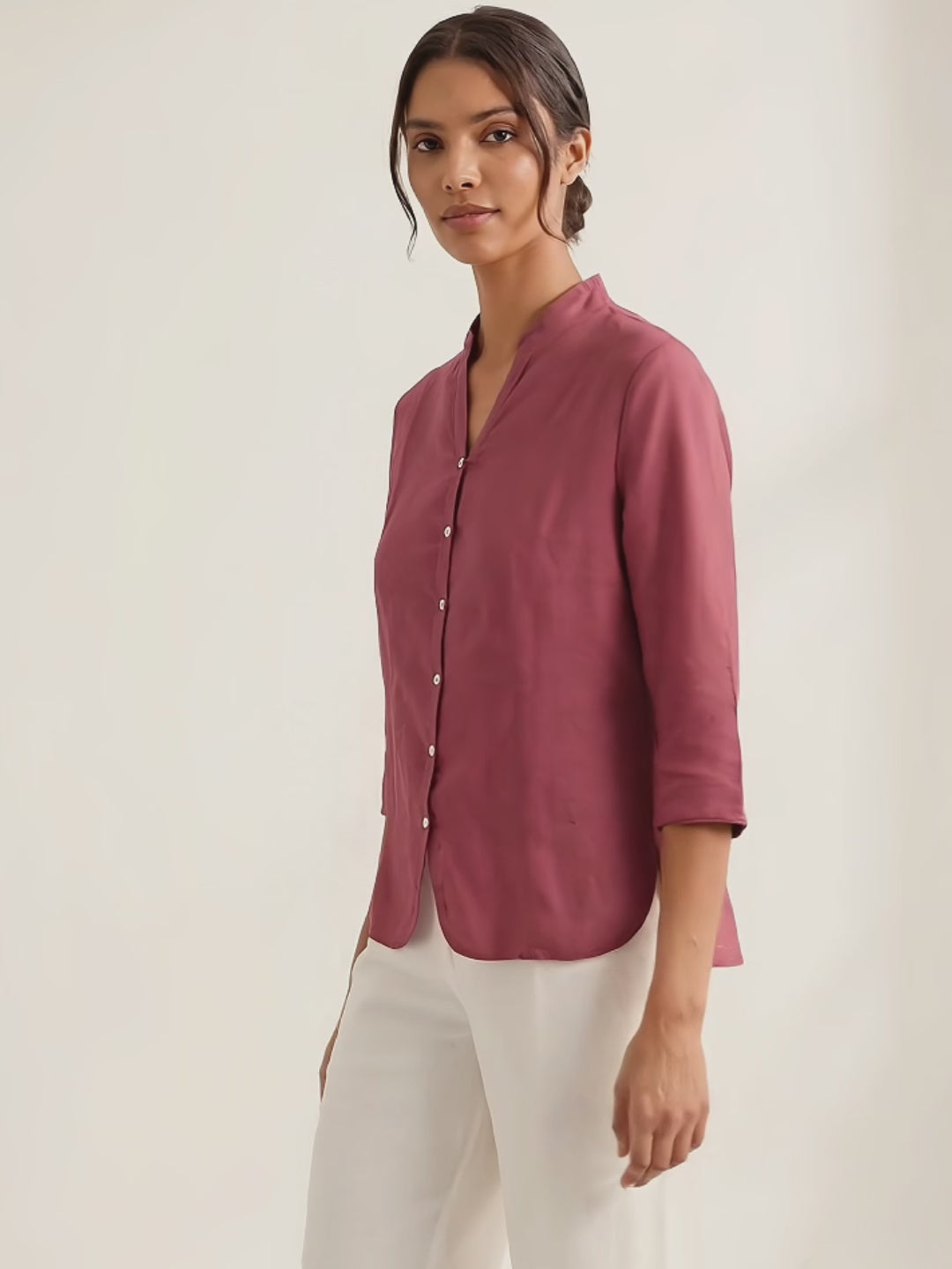 100% Linen Hand Button Fitted Jacket AMELIA