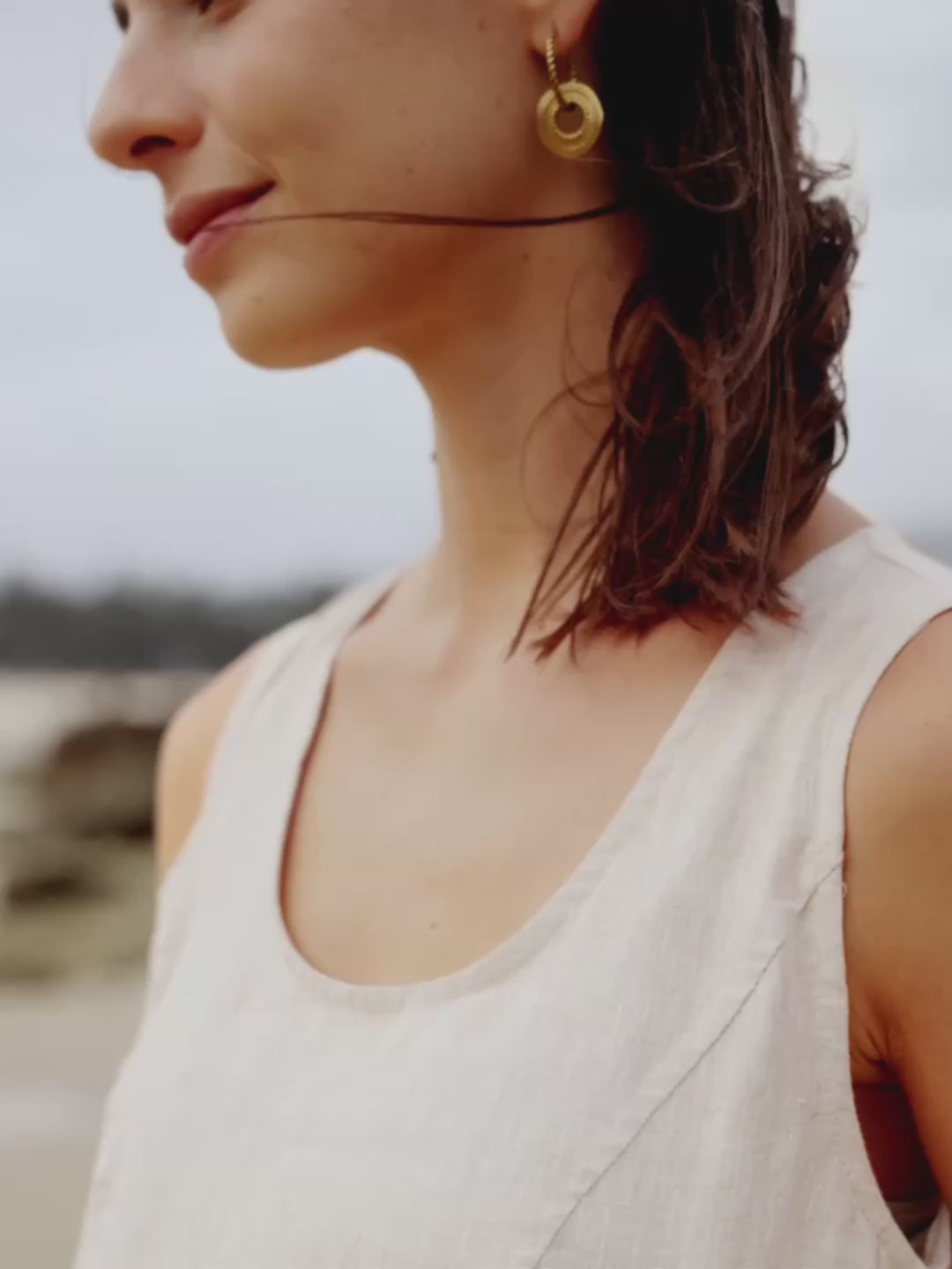 100% Linen Swing Beach Tank Dress GIANA