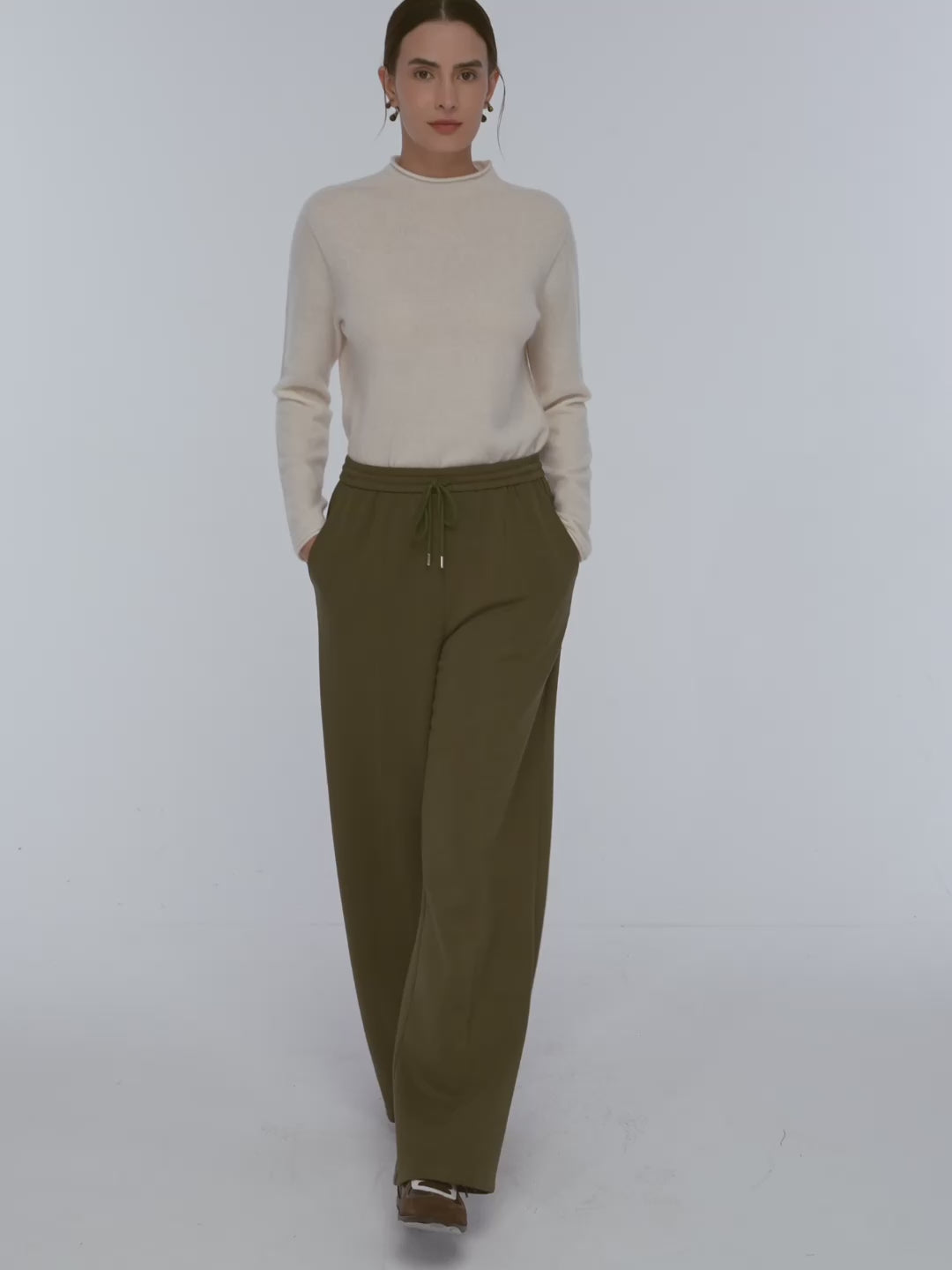 Cotton Drawstring Wide Leg Pants CHELSEA