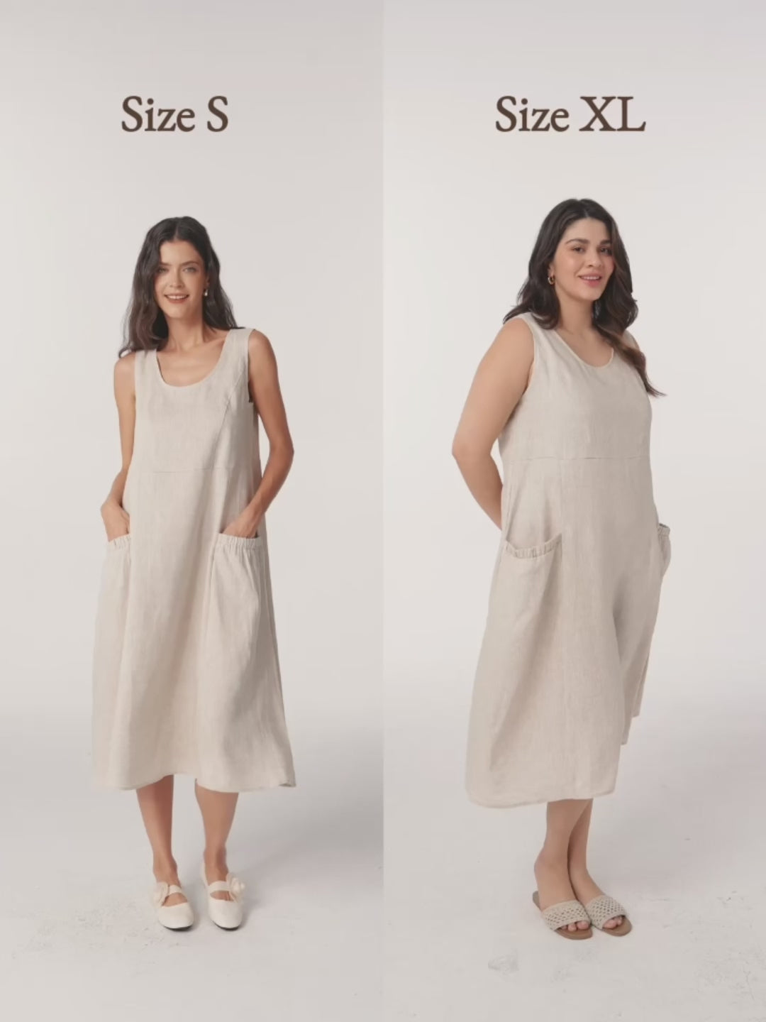 100% Linen Swing Beach Tank Dress GIANA – LINTICO