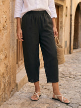 100% Linen Crop Pants RORY by LINTICO for women