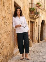 100% Linen Crop Pants RORY by LINTICO for women