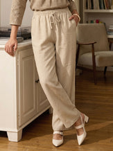 100% Linen Classic Pants LYON by LINTICO for women
