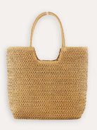 Cabas tressé à anses anneau - marron clair / One-Size - ACCESSOIRES-Sac